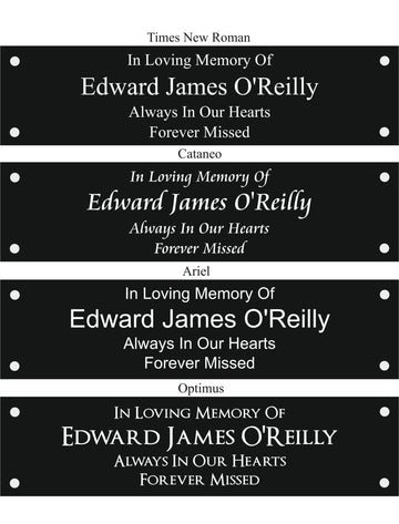 Memorial Plaque 01- Stove Enamel Exterior Plaques - 12" X 6" - Uk House signs - Office signs - memorial plaque